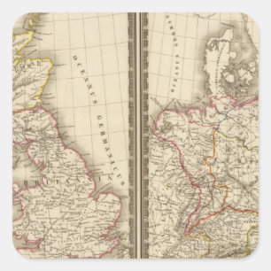Pegatina Cuadrada Europa Central Inglaterra Alemania