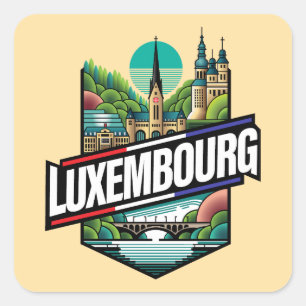 Pegatina Cuadrada Europa de Luxemburgo