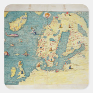 Pegatina Cuadrada Europa del Norte
