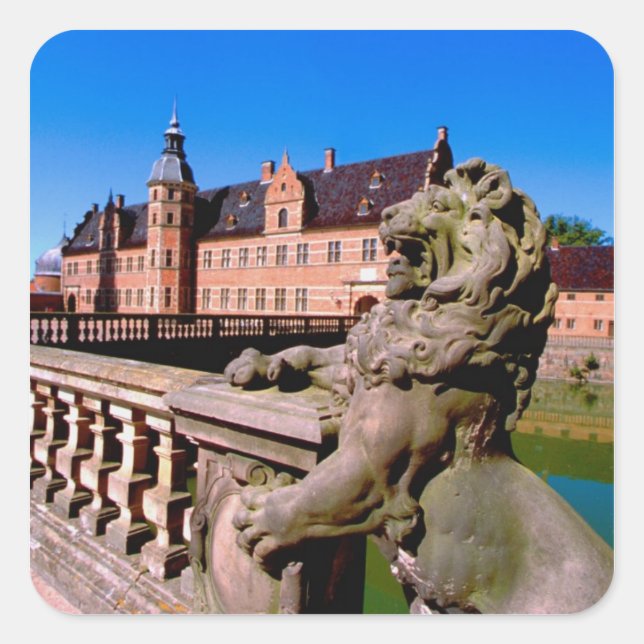 Pegatina Cuadrada Europa, Dinamarca, Copenhague (alias Kobenhaven), (Anverso)