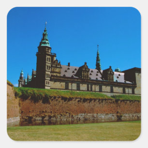 Pegatina Cuadrada Europa, Dinamarca, Helsingor (alias Elsinore),