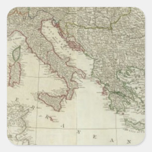 Pegatina Cuadrada Europa dividió en sus reinos, imperios