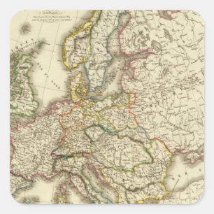 Pegatina Cuadrada Europa en 1813 2