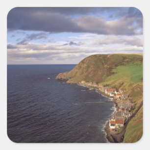 Pegatina Cuadrada Europa, Escocia, Aberdeen. Vista general de