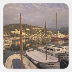 Pegatina Cuadrada Europa, España, Baleares, Mallorca, Puerto de