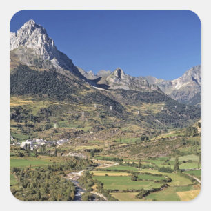 Pegatina Cuadrada Europa, España, Sallent de Gallego. Un pequeño