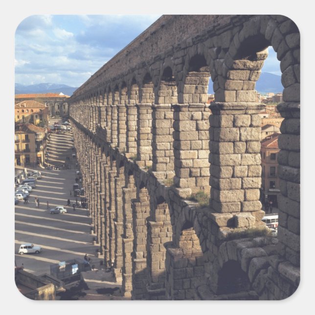 Pegatina Cuadrada Europa, España, Segovia. Sombras de manchas de luz (Anverso)