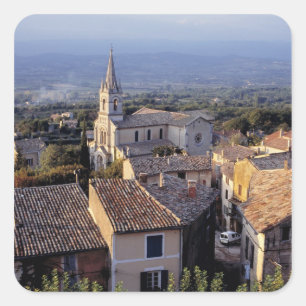 Pegatina Cuadrada Europa, Francia, Bonnieux. La luz del atardecer ca