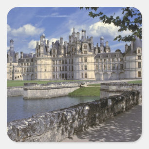 Pegatina Cuadrada Europa, Francia, Chambord. Imponente castillo