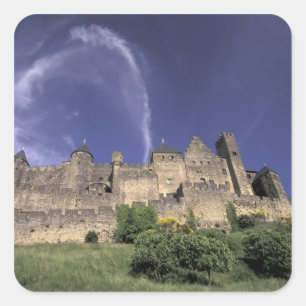 Pegatina Cuadrada Europa, Francia, Languedoc; Aude; Carcassonne,