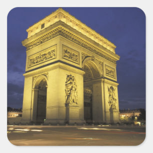 Pegatina Cuadrada Europa, Francia, París. Arco de Triunfo