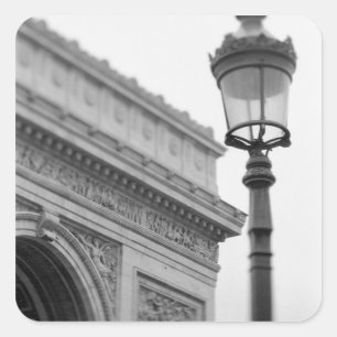 Pegatina Cuadrada Europa, Francia, París. Arco de Triunfo y