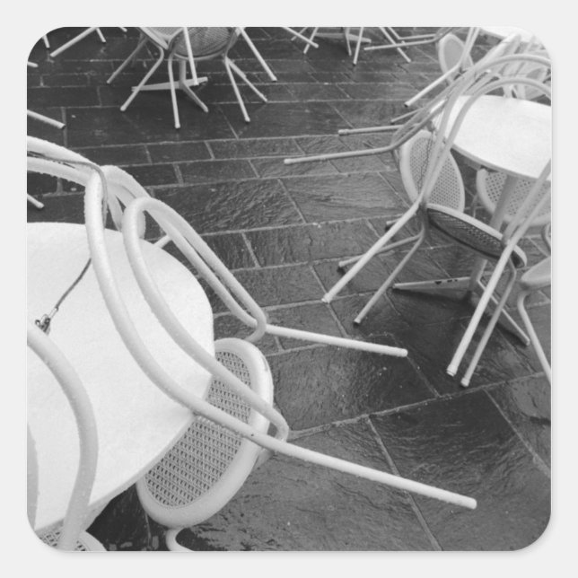 Pegatina Cuadrada Europa, Francia, París. Sillas, Jardin du 4 (Anverso)