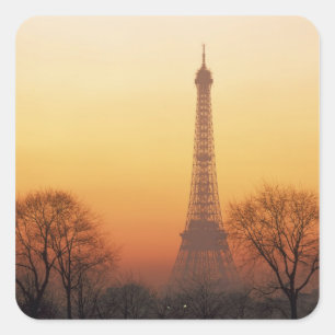 Pegatina Cuadrada Europa, Francia, París. Torre Eiffel (Medio