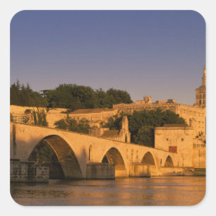 Pegatina Cuadrada Europa, Francia, Provenza, Aviñón. Palacio de los 