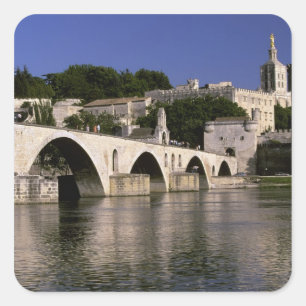 Pegatina Cuadrada Europa, Francia, Provenza, Aviñón. Palacio de los