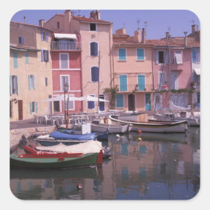 Pegatina Cuadrada Europa, Francia, Provenza, Martigues. Espejo de