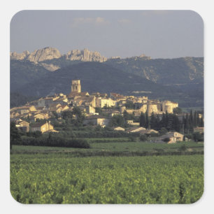 Pegatina Cuadrada Europa, Francia, Provenza, Vaucluse, SSablet,