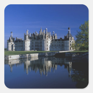 Pegatina Cuadrada Europa, Francia, Valle del Loira. Chateau Chambord