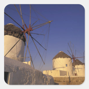 Pegatina Cuadrada Europa, Grecia, Islas Cícladas, Mykonos, 2