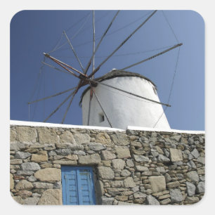 Pegatina Cuadrada Europa, Grecia, Mykonos. 2