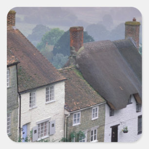 Pegatina Cuadrada Europa, Inglaterra, Dorset, Gold Hill, Shaftesbury