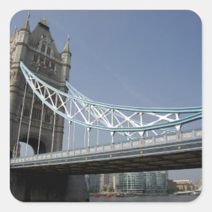Pegatina Cuadrada Europa, Inglaterra, Londres. Puente torre sobre lo