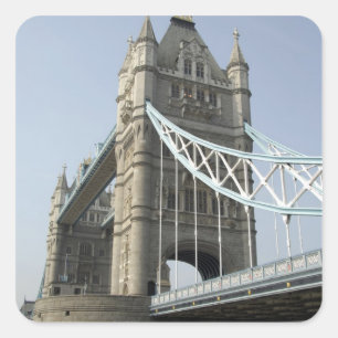 Pegatina Cuadrada Europa, Inglaterra, Londres. Tower Bridge sobre
