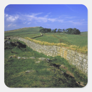 Pegatina Cuadrada Europa, Inglaterra, Muralla de Adriano. Las piedra