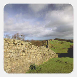 Pegatina Cuadrada Europa, Inglaterra, Northumberland. Muro de Adrian