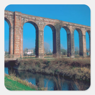Pegatina Cuadrada Europa, Italia. Acueducto cerca de Lucca.