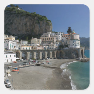Pegatina Cuadrada Europa, Italia, Campania, (Costa de Amalfi), Amalf
