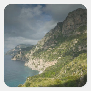 Pegatina Cuadrada Europa, Italia, Campania (Costa de Amalfi) Positan