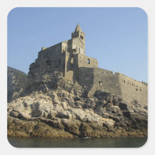 Pegatina Cuadrada Europa, Italia, Portovenere también conocido como 