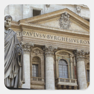 Pegatina Cuadrada Europa, Italia, Roma. Basílica de San Pedro (alia