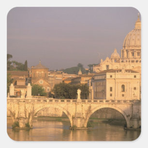 Pegatina Cuadrada Europa, Italia, Roma, El Vaticano. Basílica de San