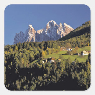 Pegatina Cuadrada Europa, Italia, San Pietro. El grupo Odle parece