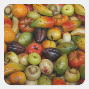 Pegatina Cuadrada Europa, Italia, Sicilia, Taormina.Tradicional