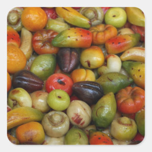 Pegatina Cuadrada Europa, Italia, Sicilia, Taormina.Tradicional