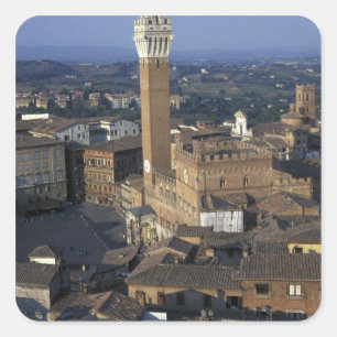 Pegatina Cuadrada Europa, Italia, Siena. Información general sobre 