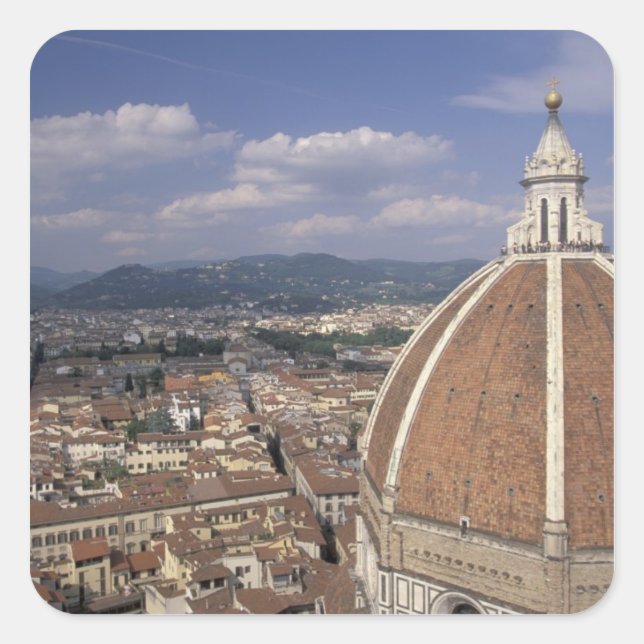 Pegatina Cuadrada Europa, Italia, Toscana, Florencia. Piazza del (Anverso)