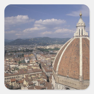 Pegatina Cuadrada Europa, Italia, Toscana, Florencia. Piazza del