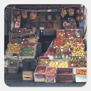 Pegatina Cuadrada Europa, Italia, zona de Venecia. Frutas coloridas 