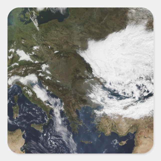 Pegatina Cuadrada Europa oriental y meridional (Anverso)