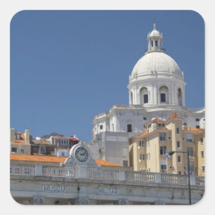 Pegatina Cuadrada Europa, Portugal, Lisboa. Ejercito