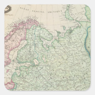 Pegatina Cuadrada Europa, Rusia, Finlandia