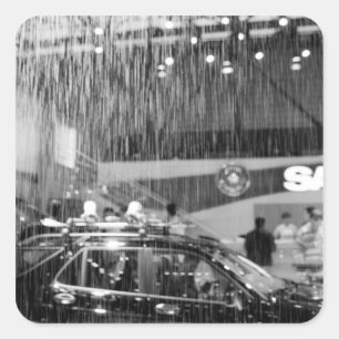 Pegatina Cuadrada Europa, Suiza, Ginebra. Salón del motor de Ginebr