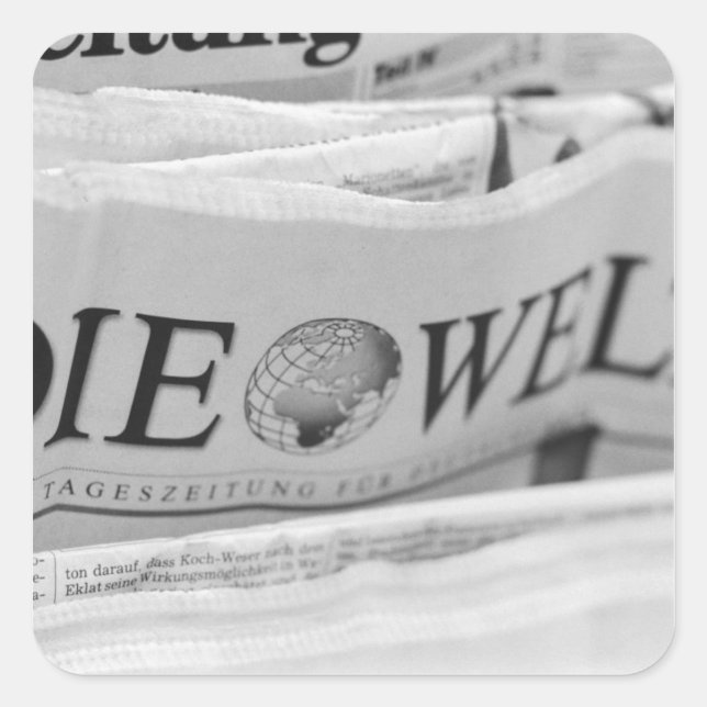 Pegatina Cuadrada Europa, Suiza, Lucerna. Die Welt The World (Anverso)