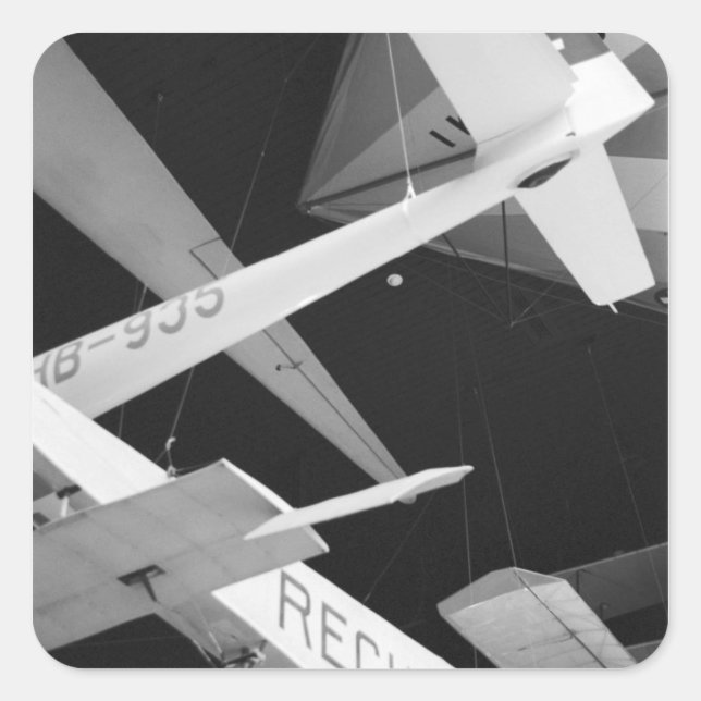 Pegatina Cuadrada Europa, Suiza, Lucerna. Planeador aéreo (Anverso)