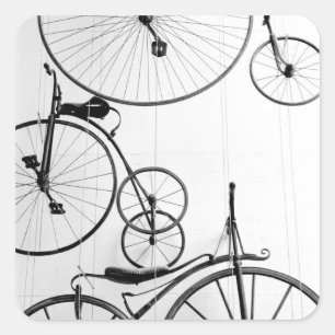 Pegatina Cuadrada Europa, Suiza, Lucerna. Visualización de biciclet